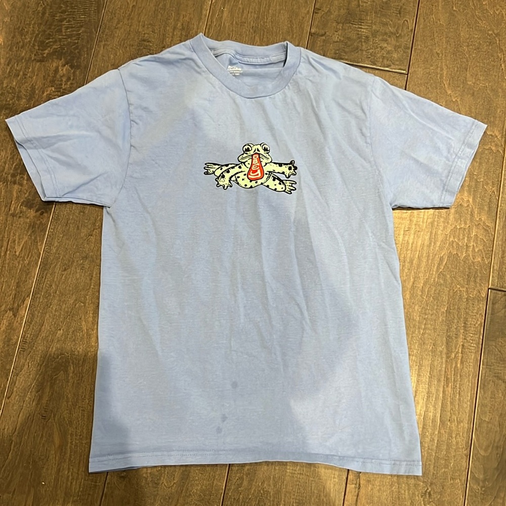 Obey Frog Logo Blue Mens T Shirt Small